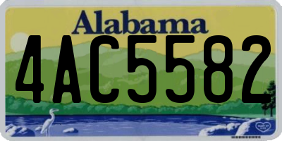 AL license plate 4AC5582