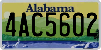 AL license plate 4AC5602