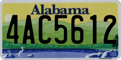 AL license plate 4AC5612