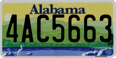 AL license plate 4AC5663