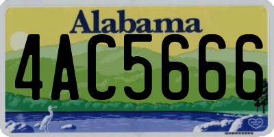 AL license plate 4AC5666