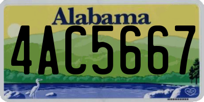 AL license plate 4AC5667