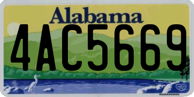 AL license plate 4AC5669