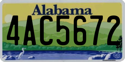AL license plate 4AC5672