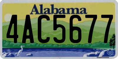 AL license plate 4AC5677