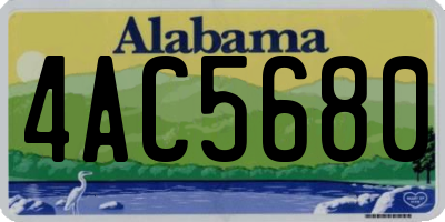 AL license plate 4AC5680