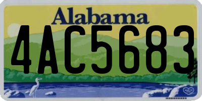 AL license plate 4AC5683
