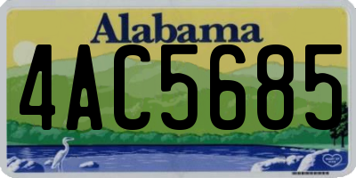 AL license plate 4AC5685