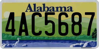 AL license plate 4AC5687