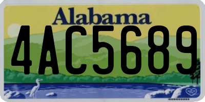 AL license plate 4AC5689