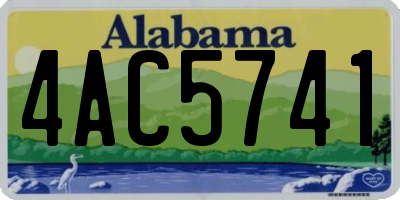AL license plate 4AC5741