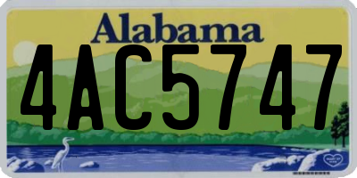AL license plate 4AC5747