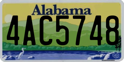 AL license plate 4AC5748