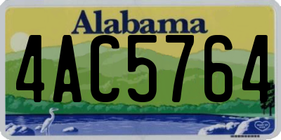 AL license plate 4AC5764