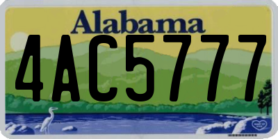 AL license plate 4AC5777