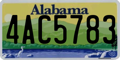AL license plate 4AC5783