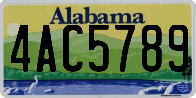 AL license plate 4AC5789