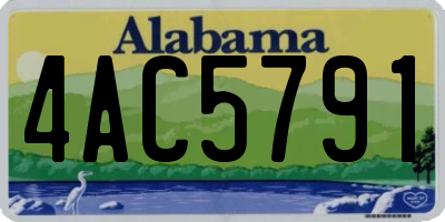 AL license plate 4AC5791