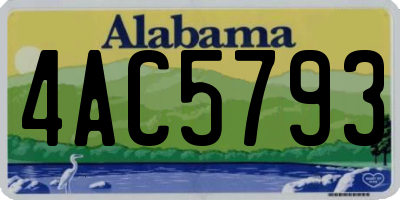 AL license plate 4AC5793