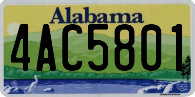AL license plate 4AC5801