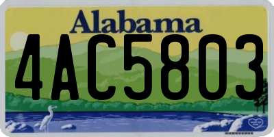 AL license plate 4AC5803
