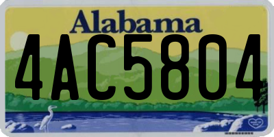 AL license plate 4AC5804