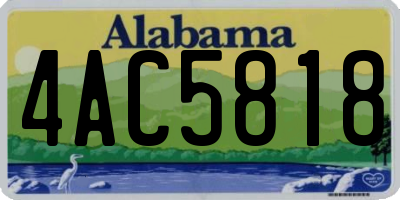AL license plate 4AC5818