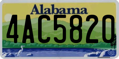 AL license plate 4AC5820