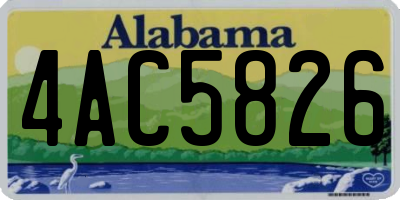 AL license plate 4AC5826