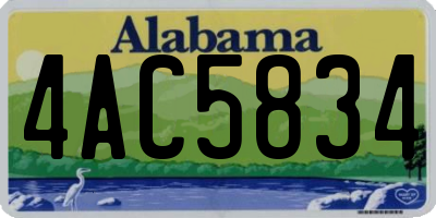 AL license plate 4AC5834