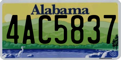 AL license plate 4AC5837