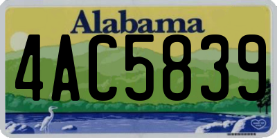 AL license plate 4AC5839