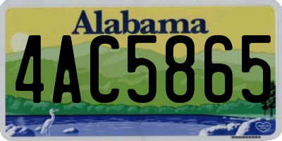 AL license plate 4AC5865