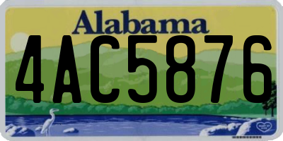 AL license plate 4AC5876