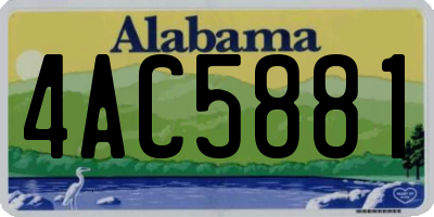 AL license plate 4AC5881