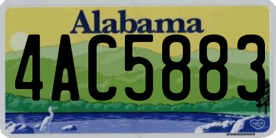 AL license plate 4AC5883