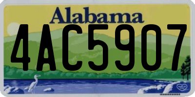 AL license plate 4AC5907