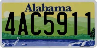 AL license plate 4AC5911