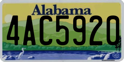 AL license plate 4AC5920