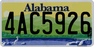 AL license plate 4AC5926