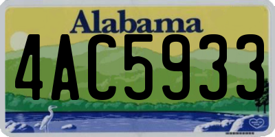 AL license plate 4AC5933