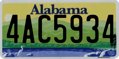 AL license plate 4AC5934