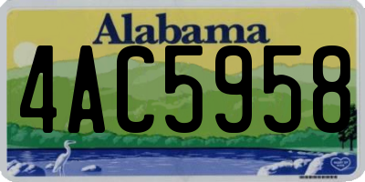 AL license plate 4AC5958