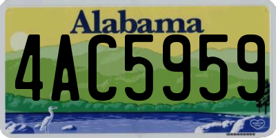 AL license plate 4AC5959