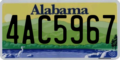 AL license plate 4AC5967