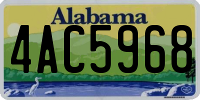 AL license plate 4AC5968