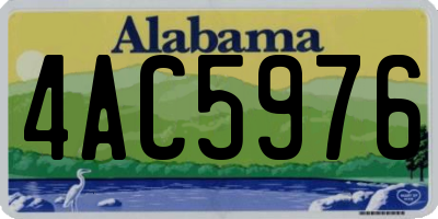 AL license plate 4AC5976