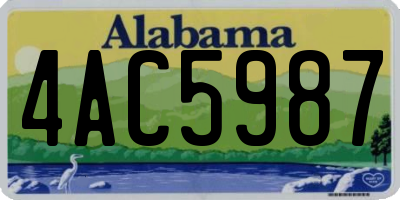 AL license plate 4AC5987