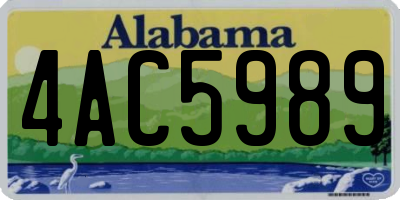 AL license plate 4AC5989