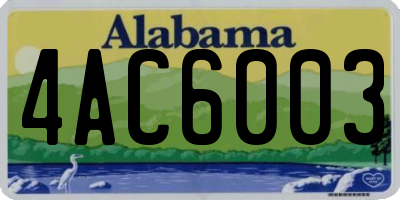 AL license plate 4AC6003